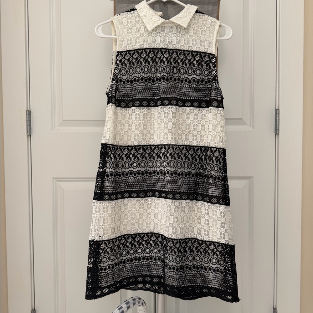 Alice + Olivia Black & White Lace Dress | Size 4 | As Is